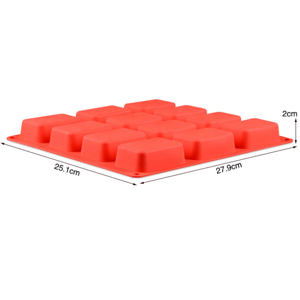 12連方形肥皂模具_(dá)方形糖模_布丁模